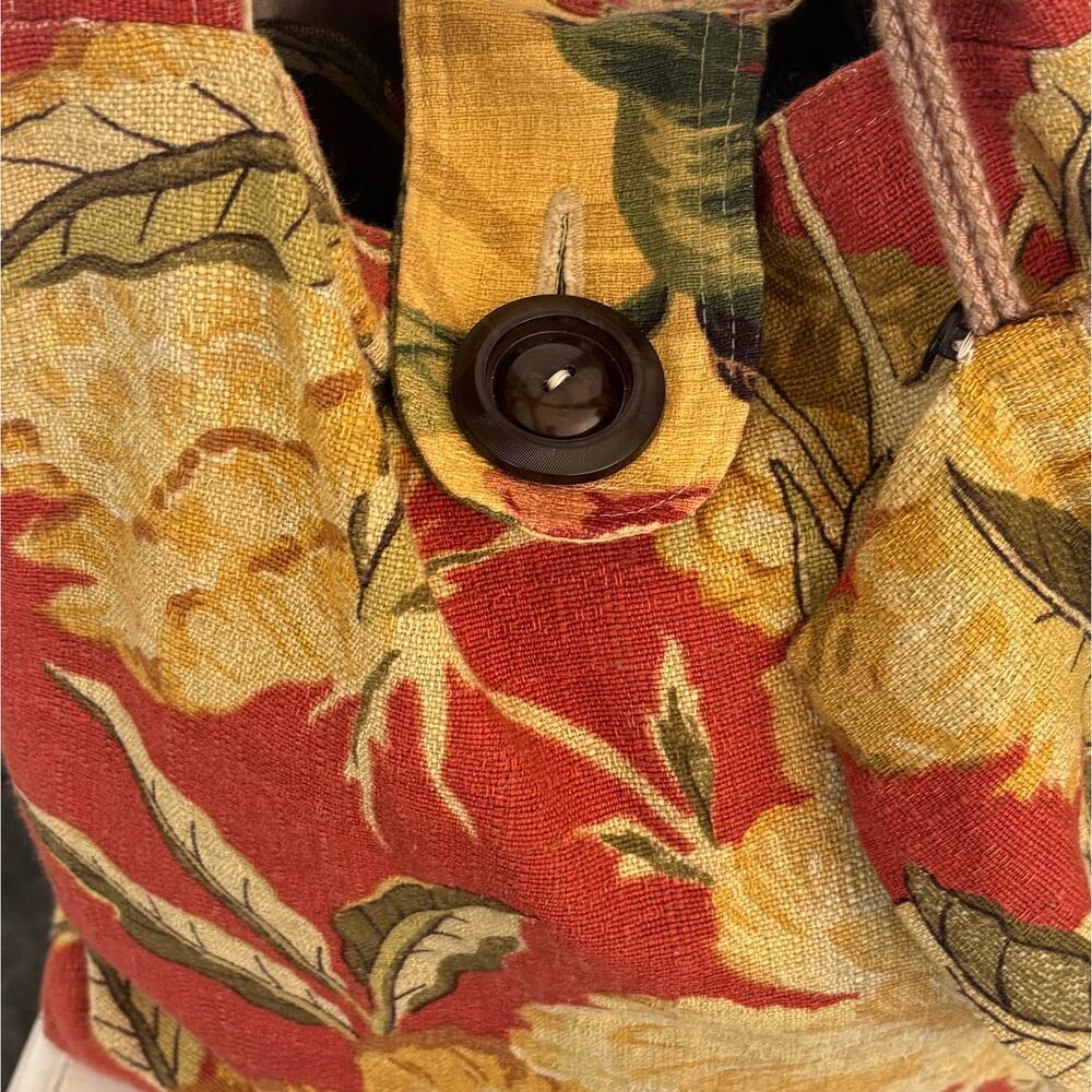 Susan Todd Bark Cloth Tote Bag from Vintage Floral Upholstery Fabric Sustainable - Picture 3 of 11